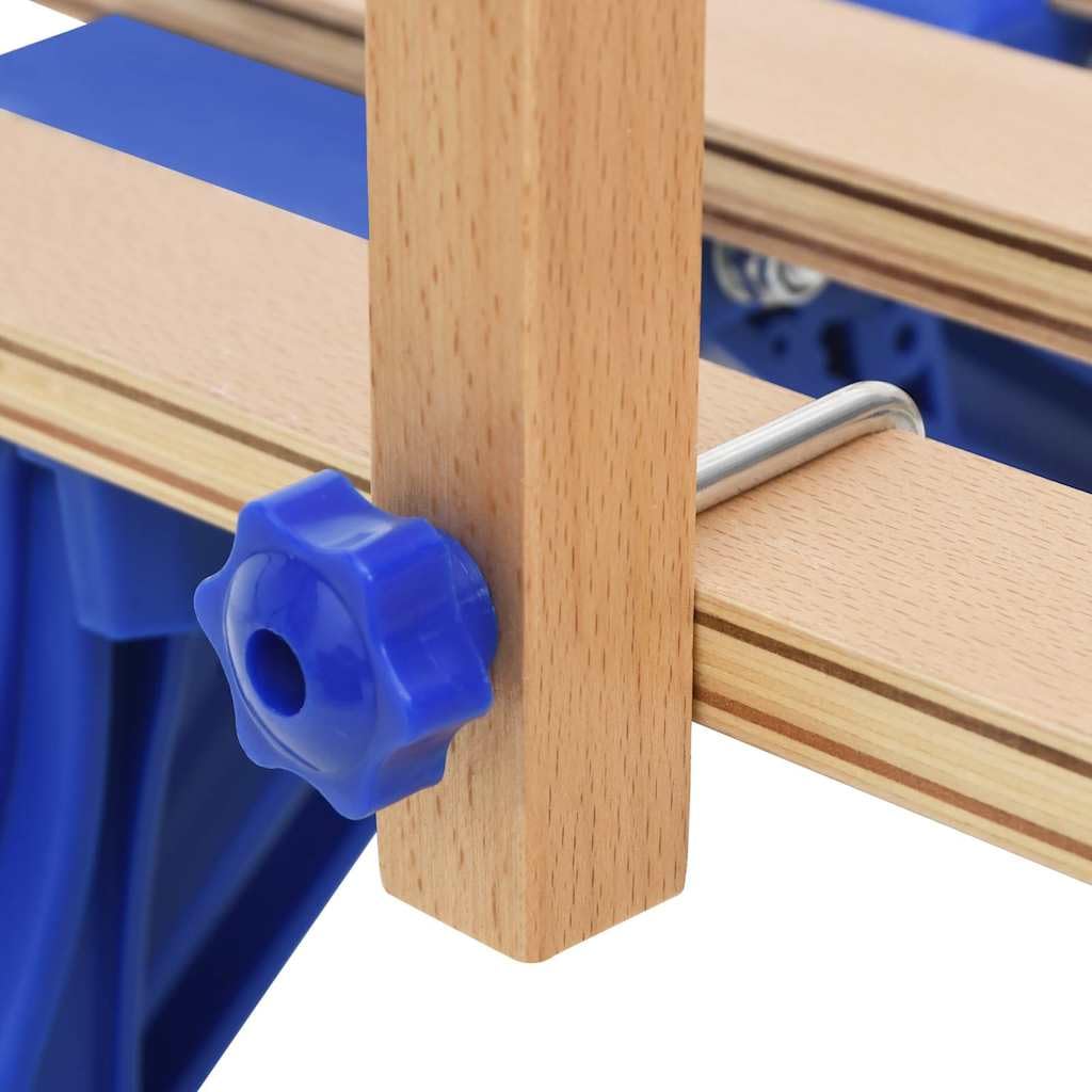 Schienale per slittino blu compensato con design a doppia doghe per bambini e adulti, materiali robusti in legno e plastica, adatto per inverno, neve, piste, attività all'aperto, slittino