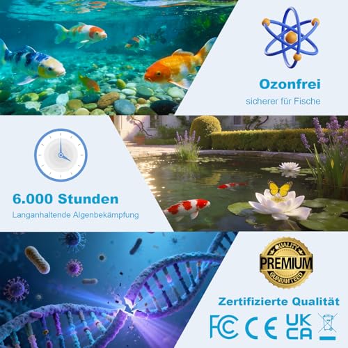 Glostars 11W UVC Ersatzlampe Leuchtmittel,mit G23 Sockel,UV Lampe Ersatz,Für Teichfilter, Aquarium & Wasserklärer