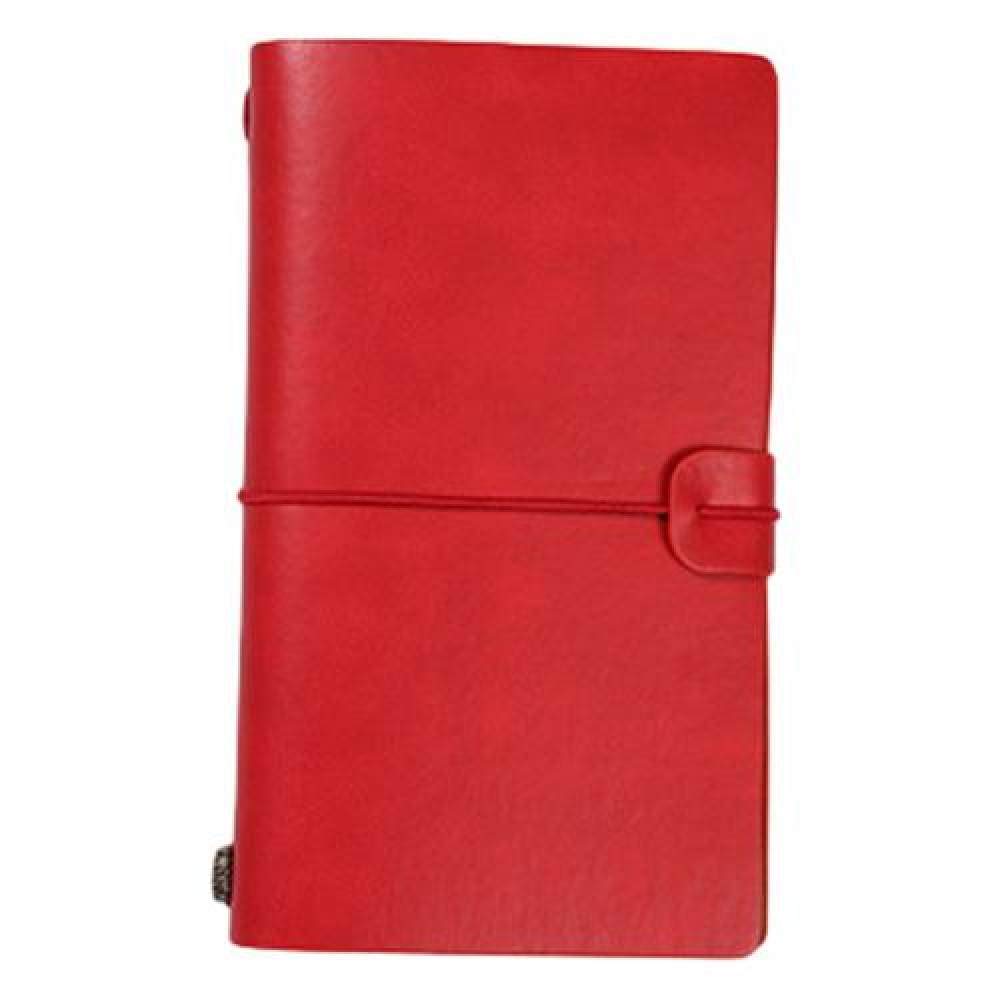 Funda de piel sintética Diario de viajero Diario Cuaderno de hojas sueltas Portalápices Libro de registro Papelería Estudiantes Cuadernos Agenda, M Red, 2pcs