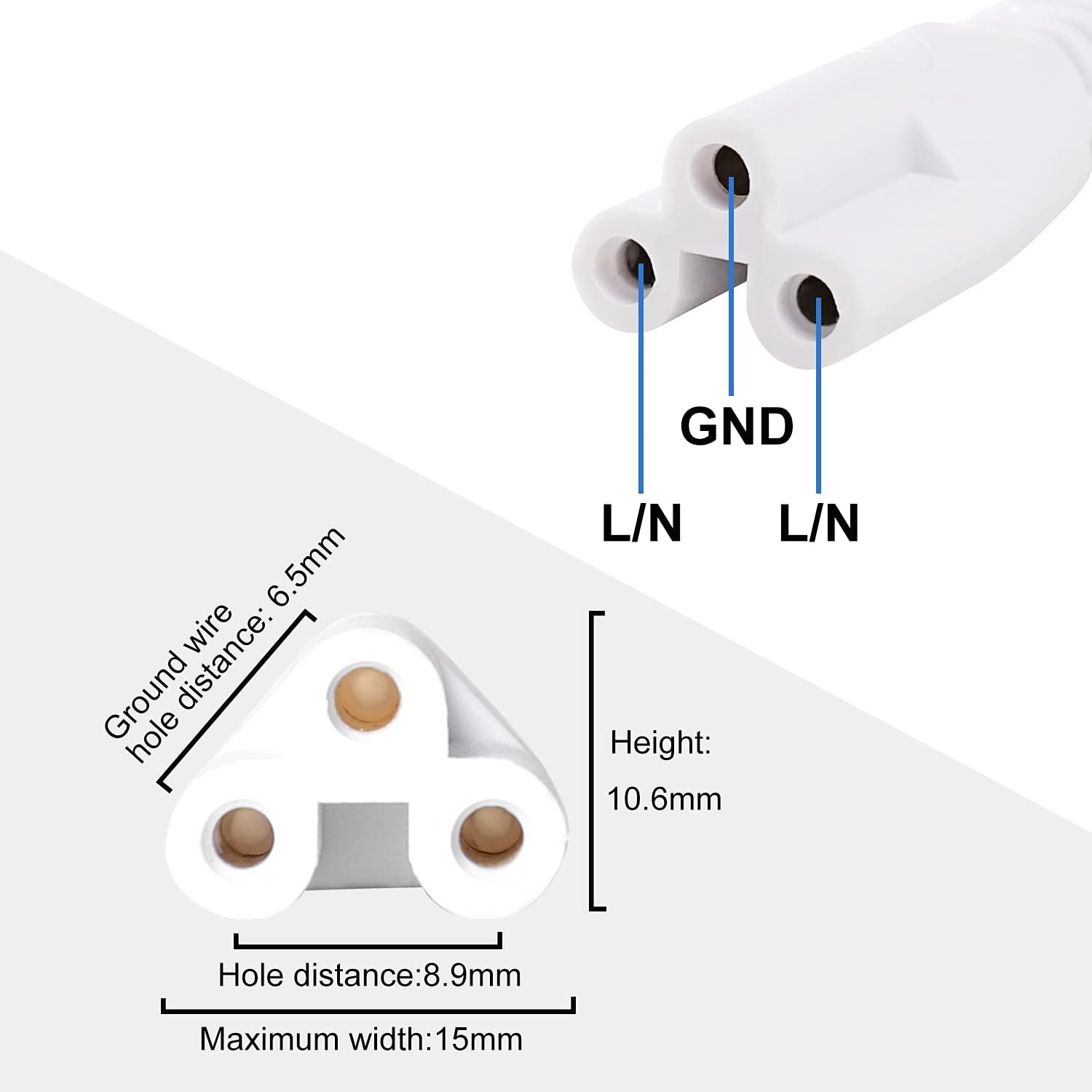 LED Wire Connector Power Cord, LED Tube Power Extension Plug Cord with on/Off Swith, US Plug Cord for T5 T8 LED Light Tube Integrated Extension Cable Wire (25, 6ft)