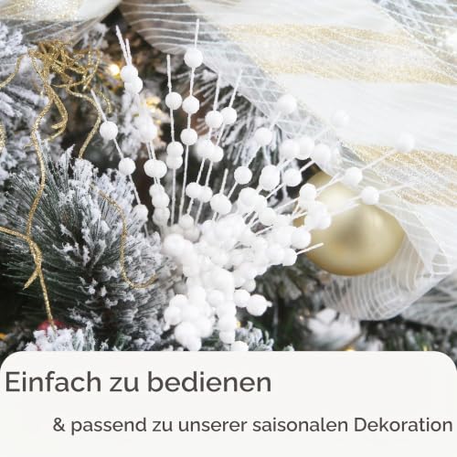 Sea Team 24 Glitter Beerenäste Deko Weiß – Ansicht 4