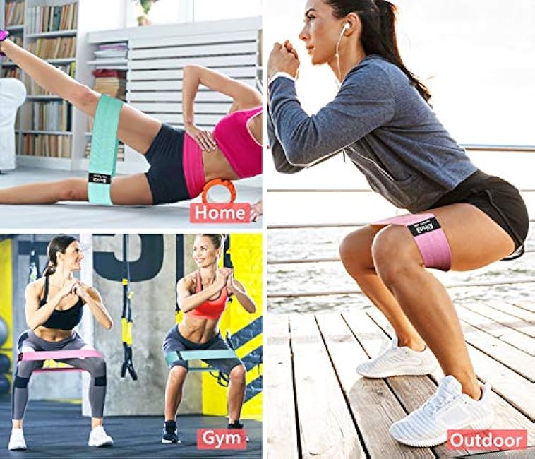 EnriQ Booty Bands Fabric Resistance Bands for Legs and Butt - Non Slip Cloth Hip Bands Elastic Workout Bands - Activate Glutes and Thighs - Made of Premium Elastic Fabric