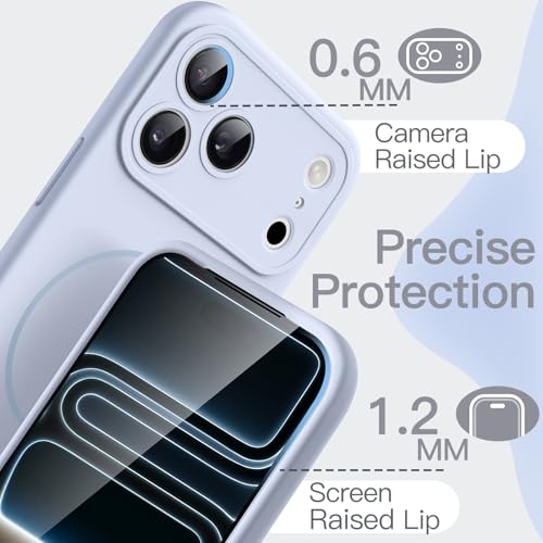 Image of JETech Magnetic Silicone Case for iPhone 17 Pro, Mist Blue | Compatible with MagSafe, Silky Soft Touch, Full Camera Lens Protection, Shock Absorbing Phone Cover