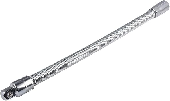 KATUR Flexible Socket Extension Ratchet, 1/2 Inch Shank, 350mm Length, Made of Heat-Treated Chrome Vanadium Steel with Flexible Spring Steel Shaft, Anti-Rust and Durable