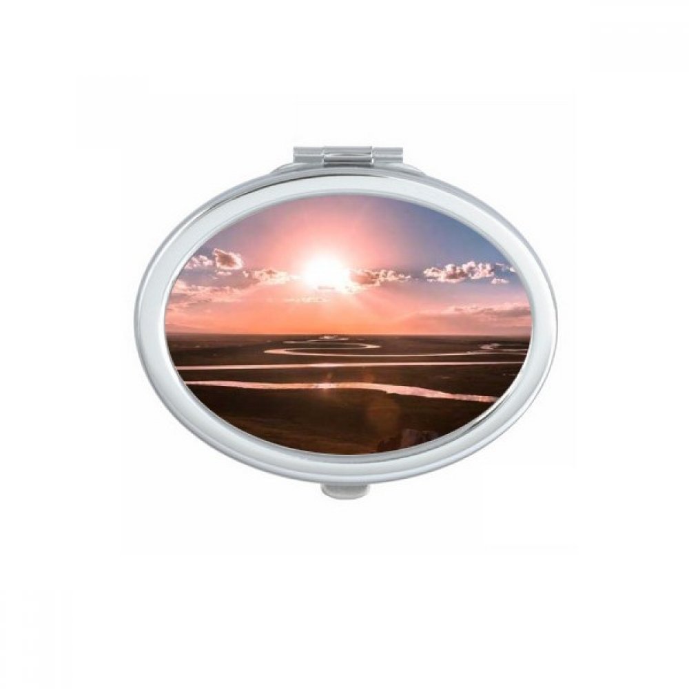 Miroir de maquillage compact ciel gris nuages blancs idéal dans votre sac de jour