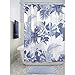 Produktbild iDesign Watercolor Fern Duschvorhang | waschbarer Duschvorhang mit natürlichem Farn-Motiv| 183,0 cm x 183,0 cm großer Duschvorhang | Polyester blau/bunt
