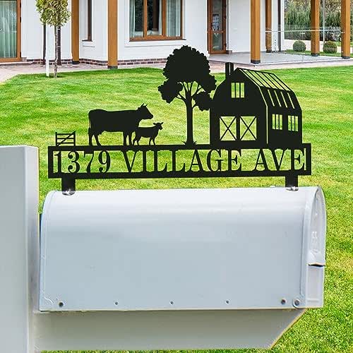 Personalized Farm Metal Mailbox Address Sign,Custom Mailbox
