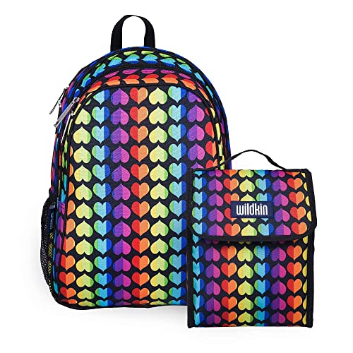 Wildkin 15 Inch Kids Backpack Bundle With Lunch Bag (Rainbow Hearts) #TOP20
