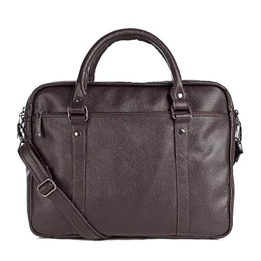 Pasta masculina executiva de couro Scott - Café