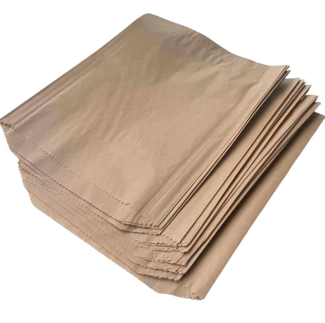 Darong 200 Plain Natural Kraft Sandwich Bag - Ideal for Pretzels and Sandwiches - 6.5 x 1 x 8