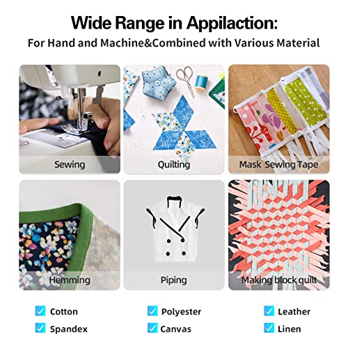 Double Fold Bias Tape, Bias Tape Double Fold 1/2 Inch For Quilt Binding 55 Yards Polyester Pre-Fold White Bulk Bias Tape For Sewing, Seaming, Diy Craft, Non-Stretch(13Mm, 50 Meters) #TOP4