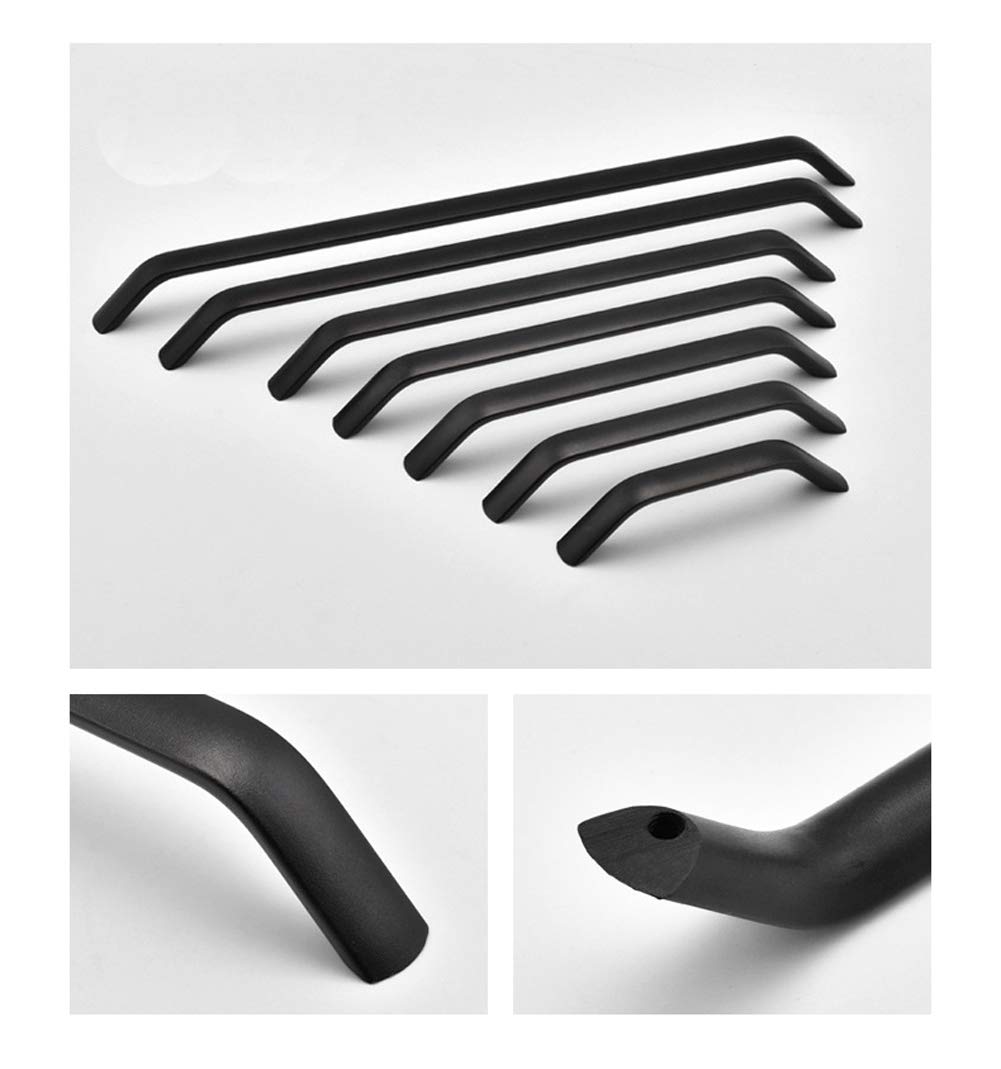 Dreneco 2 Pack Black Cabinet Handles Cupboard Handles Drawer Handles Kitchen Door Handles Bow Shaped Handles (96mm Hole Centres) - Image 3