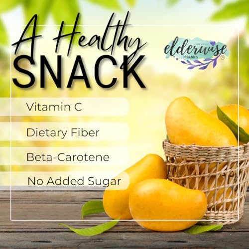 Elderwise Organics Dried Mango | Unsweetened Organic Dried Mango Slices | Un-sulphured, NON GMO, No Preservatives Organic Mango | Gluten Free Dry Mango Source of Vitamin C and Fiber from Nature (Resealable 4 Ounce Bags, Pack of 2) - Thumbnail 3