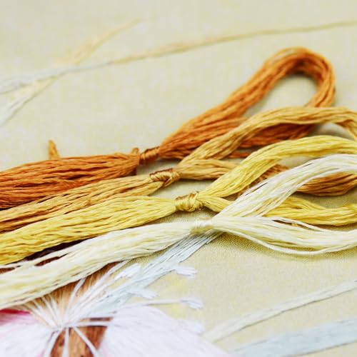 Image of 4 Skeins Mulberry Silk Floss Embroidery Thread Floss-Cross Stitch Threads China Silk Woven Jewelry Threads DIY Sewing Kits (13)