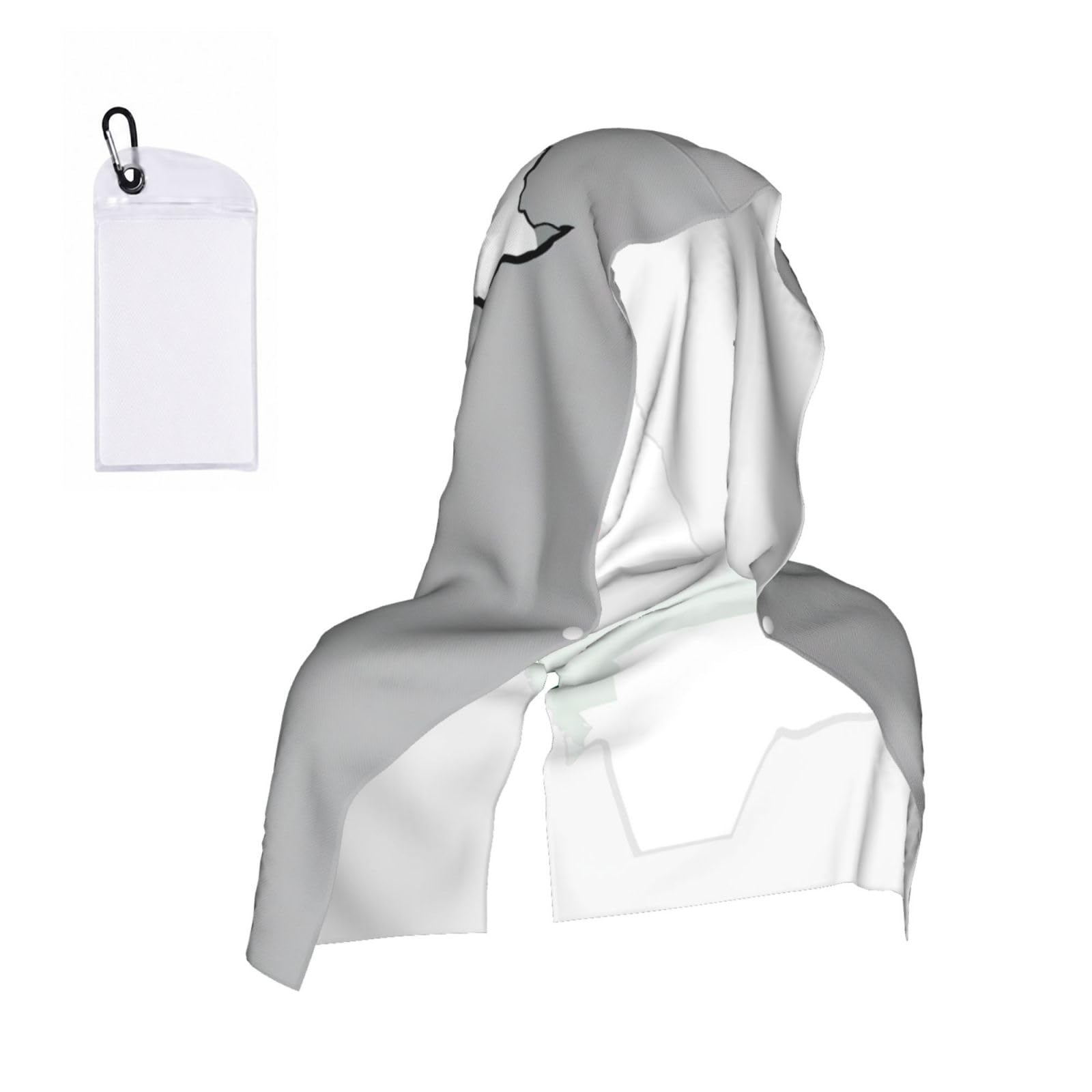 DUWAA State Of Palestine Flag Map 03 Print Reusable Hoodie Cooling Neck Wrap, Hot Weather Outdoor Sports Workout Head Towel For Stay Chill