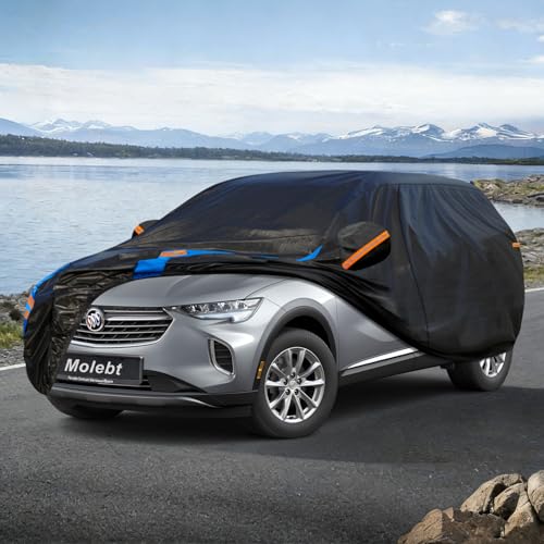 Image of Custom Fit SUV Car Cover for Buick Envision (2015-2026), Upgraded Waterproof All Weather Outdoor Auto Cover with Driver Door Zipper & Mirror Pockets, UV /Snow /Dust Protection