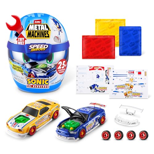 Metal Machines Speed Heroes by Zuru, arma y corre tu auto Sonic miniatura 4