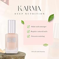 Vista 2 de Karma Organic deep Nutrition Nail Strengthener for Thin Nails and Growth, Nail Ridge Filler Base Coat Polish, Nail Hardener Polish for Damaged Nails