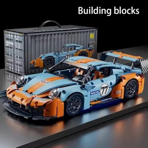 Image of Black Orange GALF Supercar Building Block Toy Set for Kids & Adults - STEM Construction Car Model Kit, DIY Educational Building Bricks Toy, Sports Car Assembly Set, Gift Toy Boys & Girls