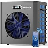 Varpoolfaye Pompe à chaleur électrique pour piscine hors sol   5 kW   Jusqu'à 20 000 l   20 m³   Contrôle Wifi   220 V   240 V   50 Hz