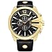 Curren Men Watches Luxury Date Gold Male Fashion Leather Strap Outdoor Casual Sport Wristwatch with Big Dial (Gold Black)