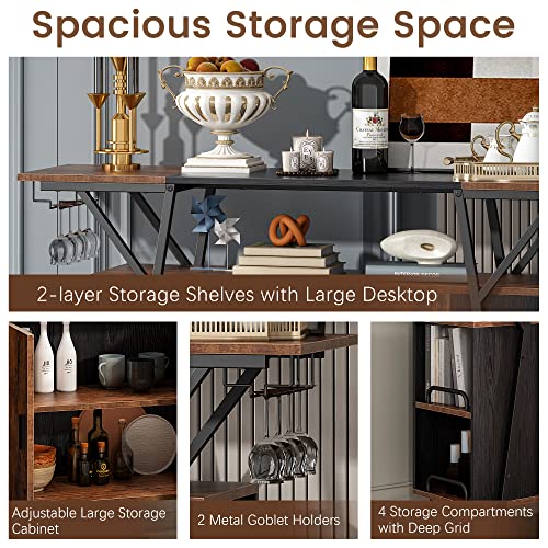 image for kepptory Kitchen Island with Storage, Farmhouse Kitchen Sideboard Buff