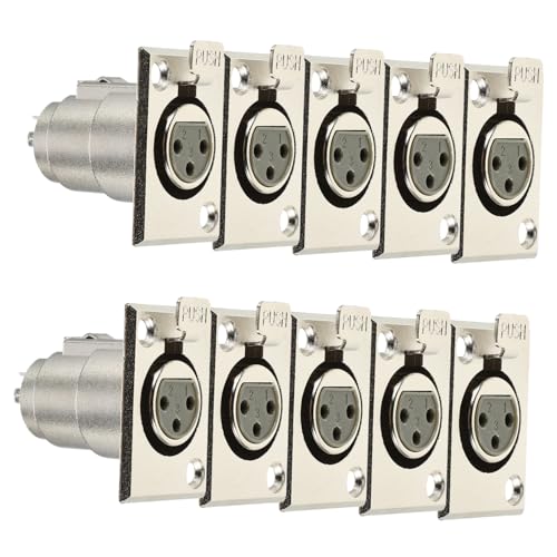 Conectores XLR de 3 pines resistentes KONTONTY clavijas de panel para audio sin interferencias 7