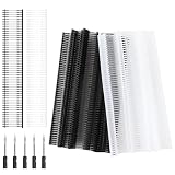 BUSHIBU Mini Stitch Gun Fasteners, 2400 Pcs Qucik Clothing Fixer Tagging Gun Barbs Attachments with 5 Pcs Extra Fine Needles(Black/White, 0.4 Inch)
