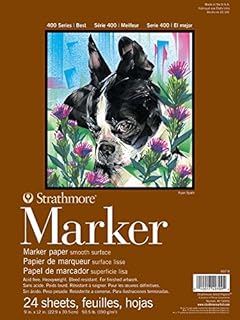 Strathmore Marker Paper Pad 9 x 12-inch 50# Smooth, Acrylic, Multicoloured, 0.15 x 8.9 x 11.9 cm