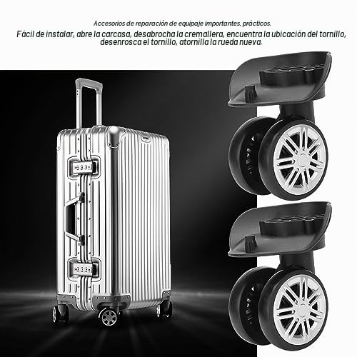 Ruedas de Maleta, Gran Rueda Doble, Silenciosa y Resistente, Caja de Código, Resistente al Agua y Fácil de Usar para Viajes, Camping, Traslados de Oficina y Familia