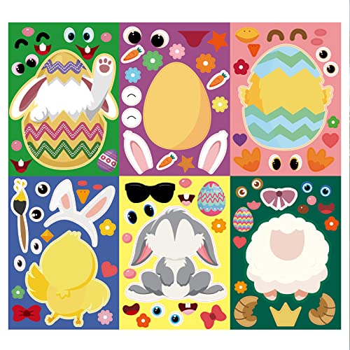 Calcomanías decorativas de huevos de Pascua, etiquetas de regalo de Pascua, materiales de decoración de fiesta para niños y adultos, decoraciones de fiesta de cerámica para huevos, patio al aire libre