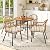 YITAHOME 5-Piece Dining Table Set with 4 Chairs, Kitchen Table & Chairs Set for 4, Boho Dining Room Table Set with Soft Cushion Chairs and 4 Holders, Perfect for Kitchen and Dining