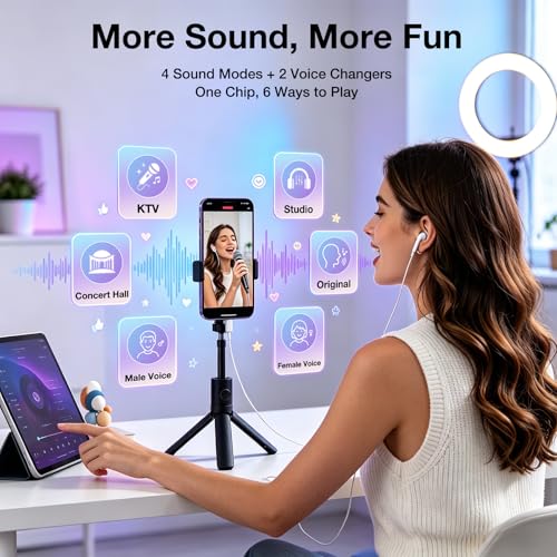 Image of KM08 Live Streaming & Karaoke Headset with Mic, Voice Changer Sound Effects