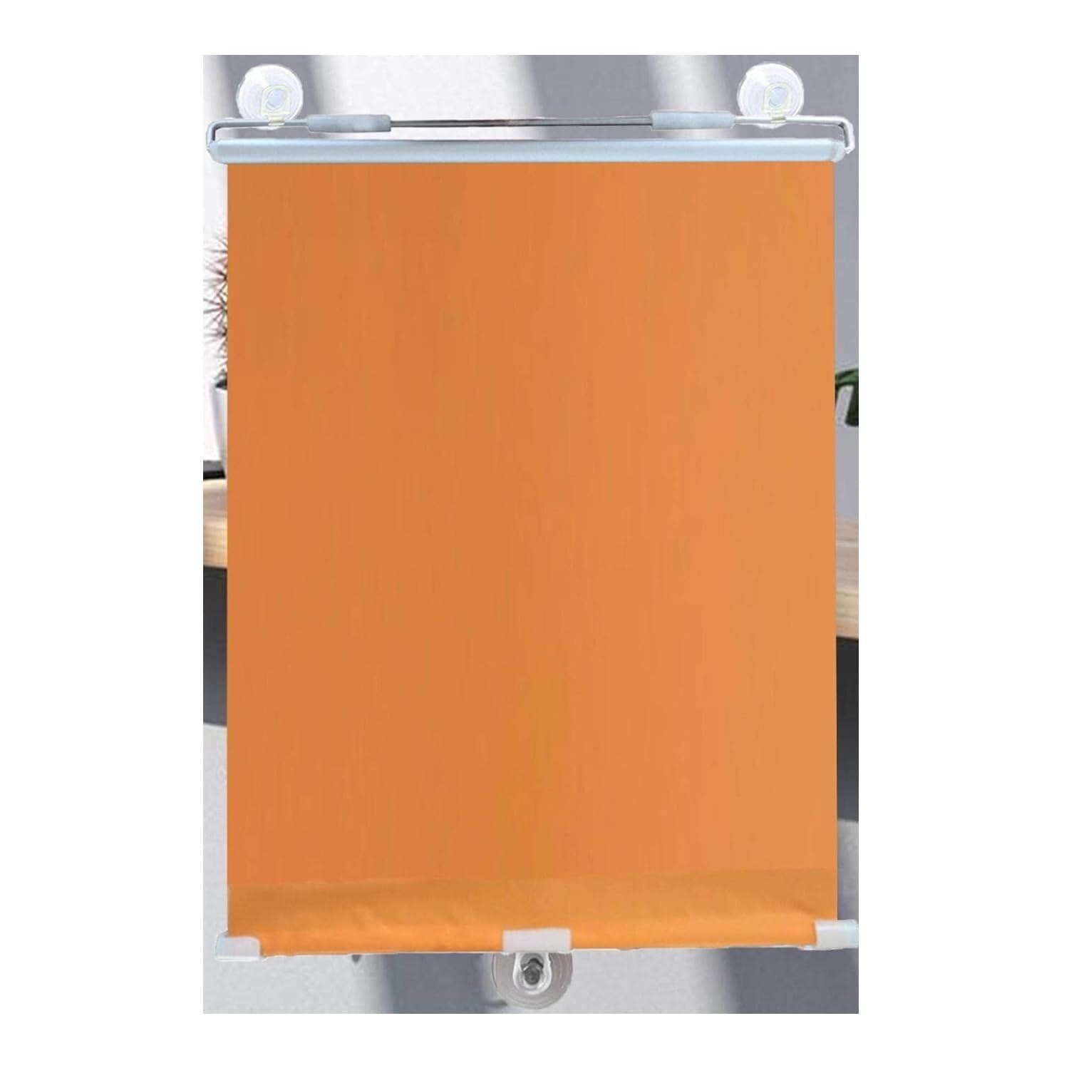 Blackout Roller Blind,Blackout Roller Blinds Suction Cup No Drill For Multicolor(Orange,125W x 35H cm)