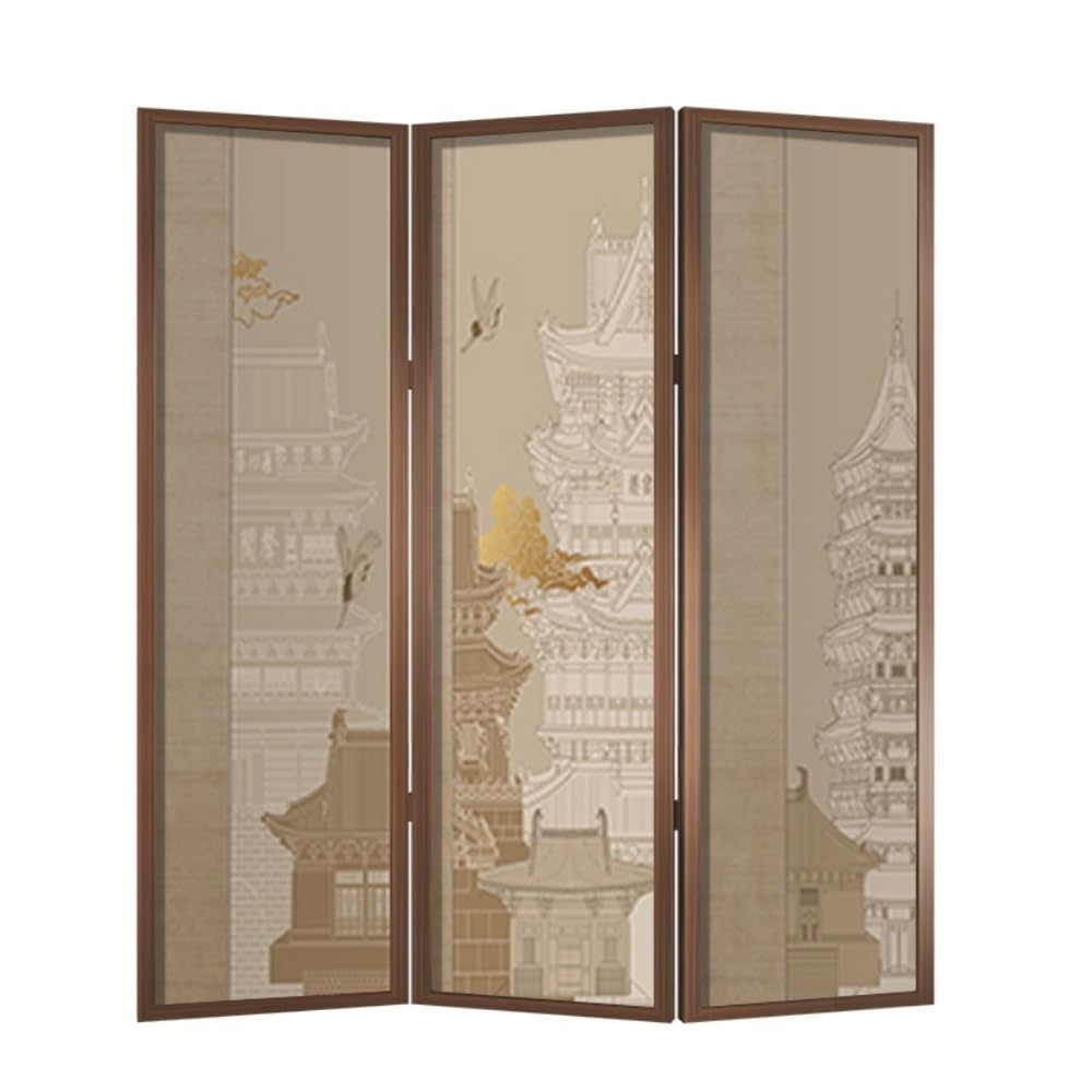Privacy Screen Modern Chinese Screen Partition Entrance Living Room Tea Folding Mobile Retro Room Divider
