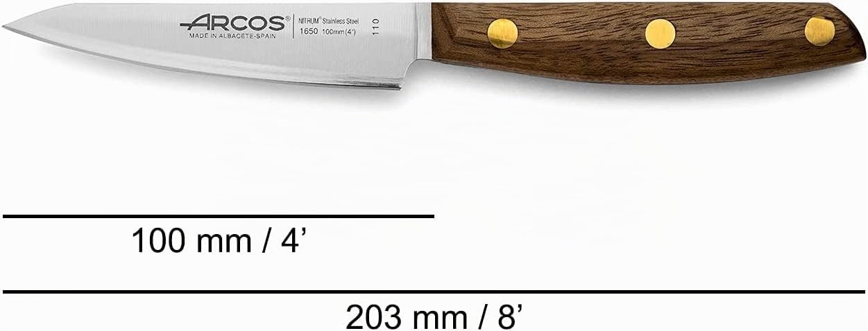 Arcos Ensemble de Couteaux 3 Pièces en Acier Nitrum – Coupe de Haute Précision, Poignée Ergonomique en Polyoxyméthylène POM – Marron, Série Nordika