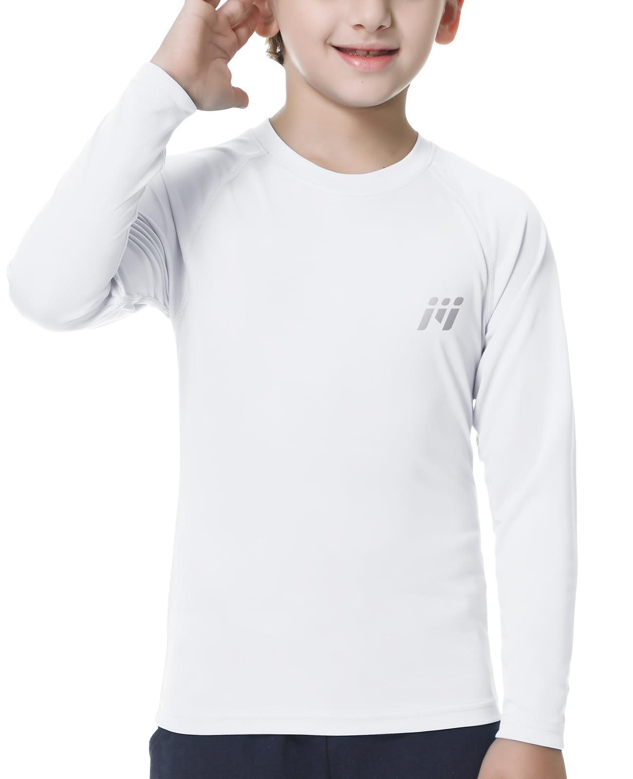 MEETWEE Ragazzi Rash Guard - Maglietta Nuoto Manica Lunga UV Protezione, UPF50+ Costume da Bagno per Bambini per Surf Beach Pool
