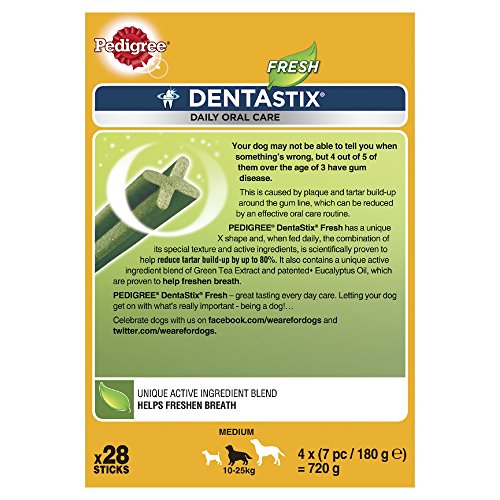 PEDIGREE® DENTASTIX™ DAILY FRESH Multipack für mittelgroße Hunde 4 x 7 Stück