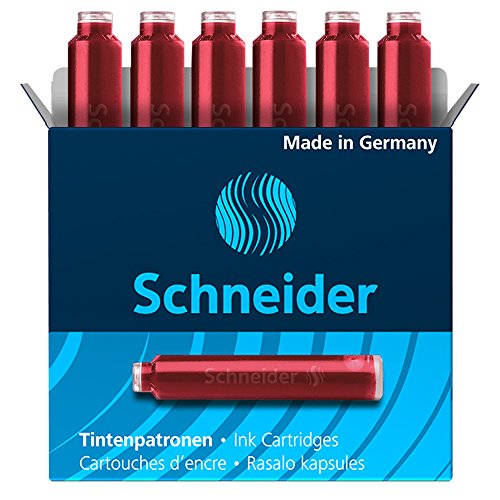 Schneider シュナイダー 万年筆 インクカートリッジ 欧州共通規格 1箱6本入り レッド BS6602 )