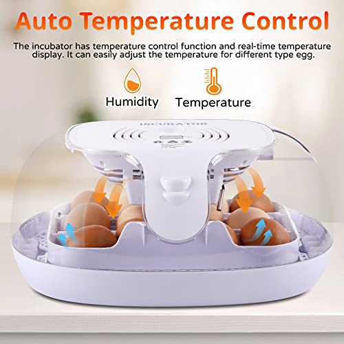 Sunhoo Egg Incubator, 16 Eggs Incubator With Auto Egg-Turning, Auto Water Refill, Auto Temperature Control, Led Egg-Lighting, For Hatching Chicken Goose Pigeon Quail Duck #TOP4