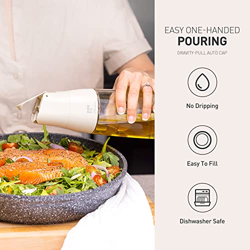 Zuutii Olive Oil Dispenser, Drip Free Spout Oil Dispenser Bottle For Kitchen Glass Oil And Vinegar Dispenser Olive Oil Bottle Cooking Oil Dispenser Soy Sauce Dispenser Oil Container Cream White #TOP1