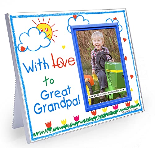 Picture Frame for Great Grandpa | with Love to Great Grandpa | Classic Crayola Cute Picture Frame | Measures 8.25 x 7 inches | Holds a 3.5 x 5 inch Photo | Easy to Mail