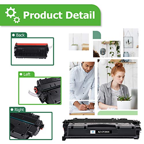 Aztech Compatible Cf280X Toner Cartridge Replacement For Hp 80X Cf280X 80A Cf280A Pro 400 M401A M401D M401N M401Dne Mfp M425Dn (Black, 2-Packs) #TOP4