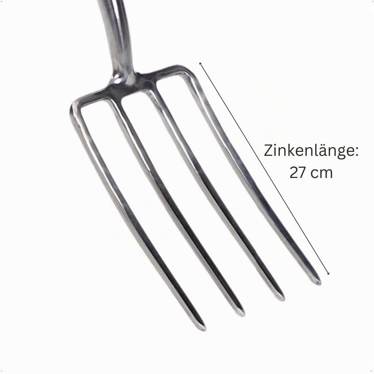 Rekord - Grabegabel aus Edelstahl - 4 Zinken, 76 cm Eschenholz T-Stiel
