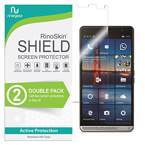 RinoGear (2-Pack) Screen Protector Designed for HP Elite X3 Screen Protector [Flexible Clear Film] Case Friendly Accessories