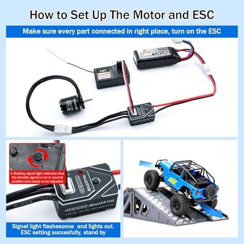 Motor Outrunner 1212 Pro 3500KV combo ESC 25A para coche RC Crawler 1/24 5