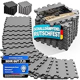 MONZANAŽ Tapis de Protection de Sol Gris 31x31 cm Mousse EVA 18 pičces Dalles de Protect...