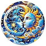 Sol y Luna Puzzle Redondo Familiar Presión Reducida Magnífico Cielo 1000 Piezas Puzzles Regalos Originales De Navidad Y Cumpleaños1000pcs (67.5x67.5cm)