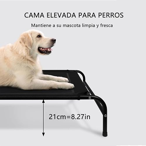 Miniatura 2 de Camas para perros, cama elevada transpirable para perros, cama elevada refrescante para perros medianos con marco de metal duradero, cama elevada