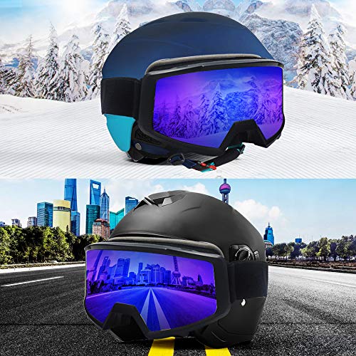 SINCA OTG Ski Goggles Snow Goggles Motorcycle Goggles Double Lens 100% UV Protection Anti Fog Anti Scratch Waterproof Winter Snow Sports Skate Goggles for Adult Men Women Youth - Thumbnail 2